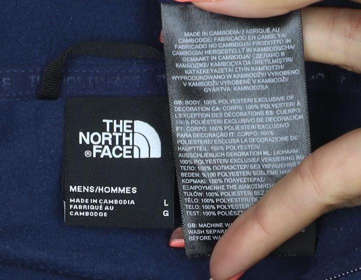 The North Face Men's Navy L 1/4 Zip Fleece Sweatshirt Logo