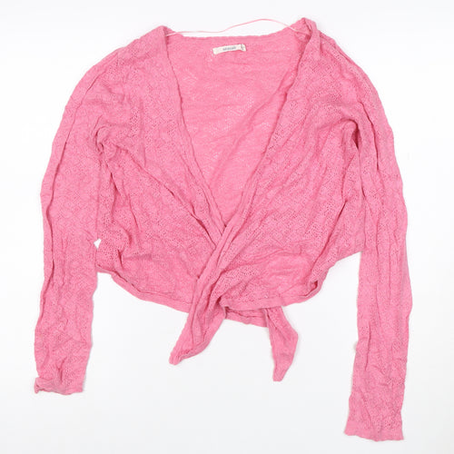 Seasalt Women Pink UK 10 Treloyhan Open Knit Tie Front Cardigan