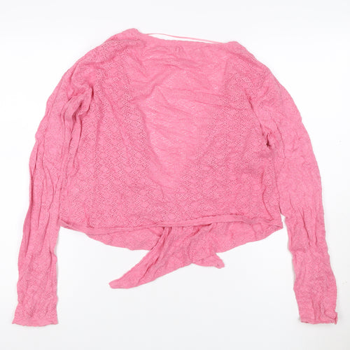 Seasalt Women Pink UK 10 Treloyhan Open Knit Tie Front Cardigan