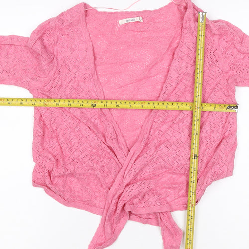 Seasalt Women Pink UK 10 Treloyhan Open Knit Tie Front Cardigan