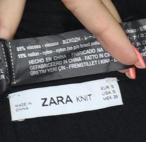 Zara Women Black S Rib Knit Balloon Sleeve Pullover Jumper