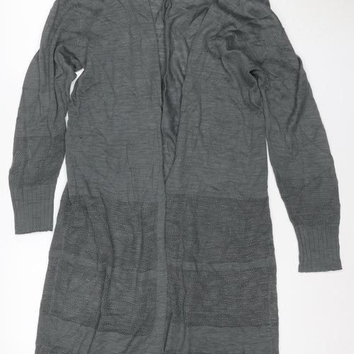 Next Women Grey UK 12 Open Knit Drawstring Tunic Jumper