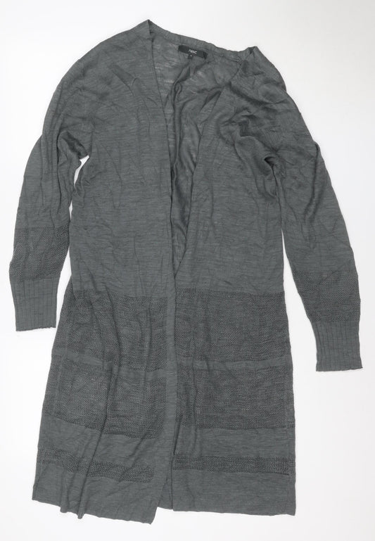 Next Women Grey UK 12 Open Knit Drawstring Tunic Jumper