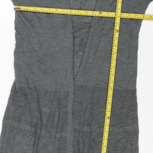 Next Women Grey UK 12 Open Knit Drawstring Tunic Jumper