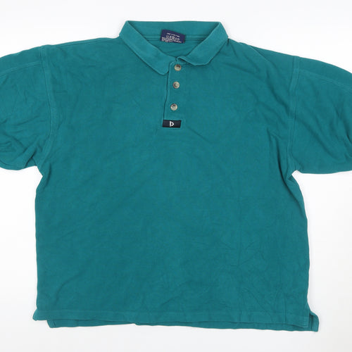 Donnay Men’s Green Cotton Polo Shirt L Short Sleeve Sports Casual