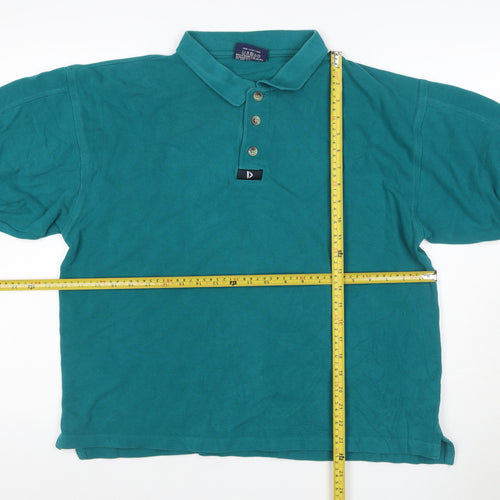 Donnay Men’s Green Cotton Polo Shirt L Short Sleeve Sports Casual