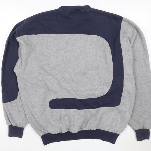 Reebok Men’s L Grey Navy Denver Broncos Graphic Pullover Sweatshirt