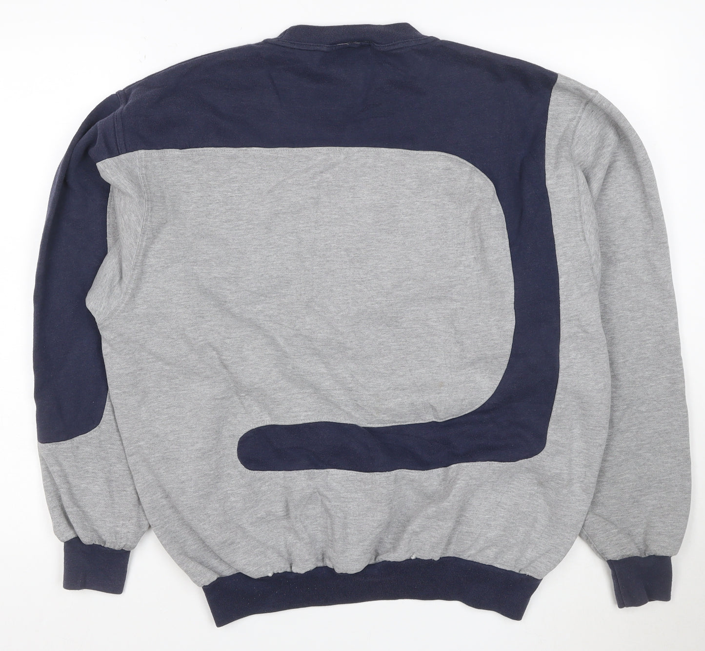 Reebok Men’s L Grey Navy Denver Broncos Graphic Pullover Sweatshirt