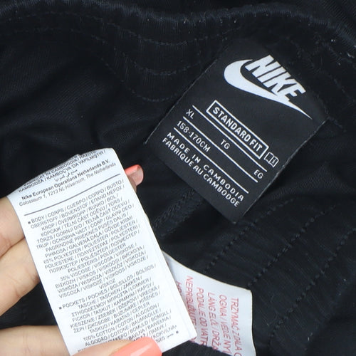 Nike Teens Black XL Athletic Drawstring Shorts Logo Pockets