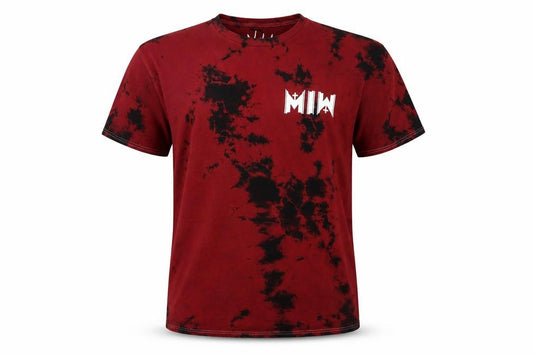 Vakate Men’s Red Black Tie Dye Graphic Print Cotton Large Goth T-Shirt