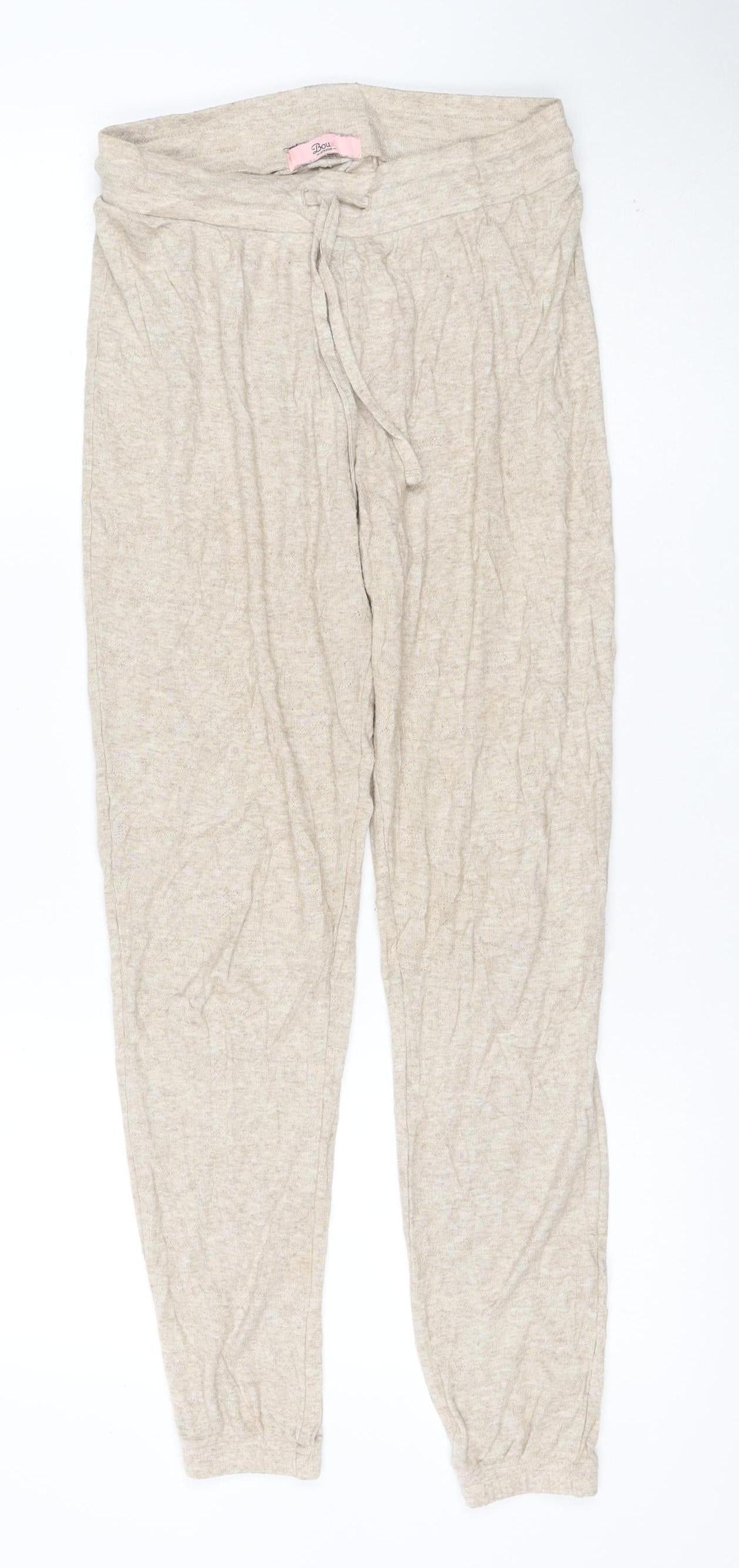 Box Avenue Women Beige Size 8 Lightweight Drawstring Pyjama Trousers