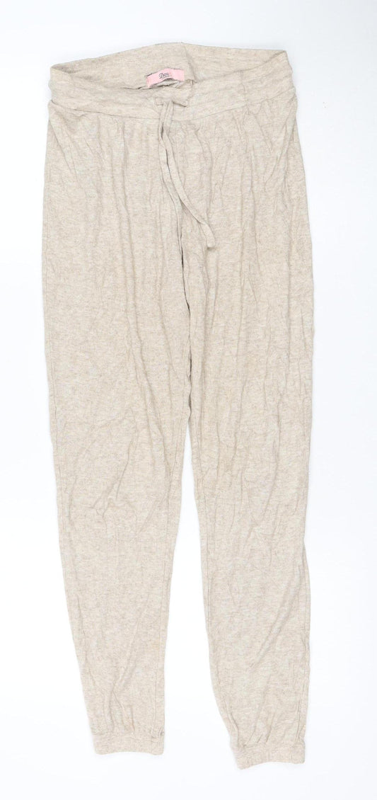Box Avenue Women Beige Size 8 Lightweight Drawstring Pyjama Trousers