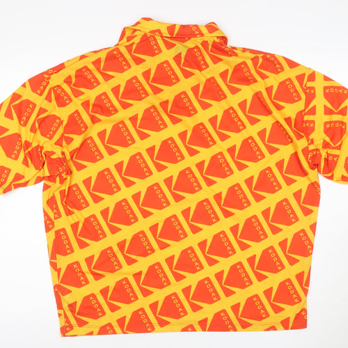 ASOS Men’s Yellow Kodak Logo Graphic 1/4 Zip Polo Shirt Size S