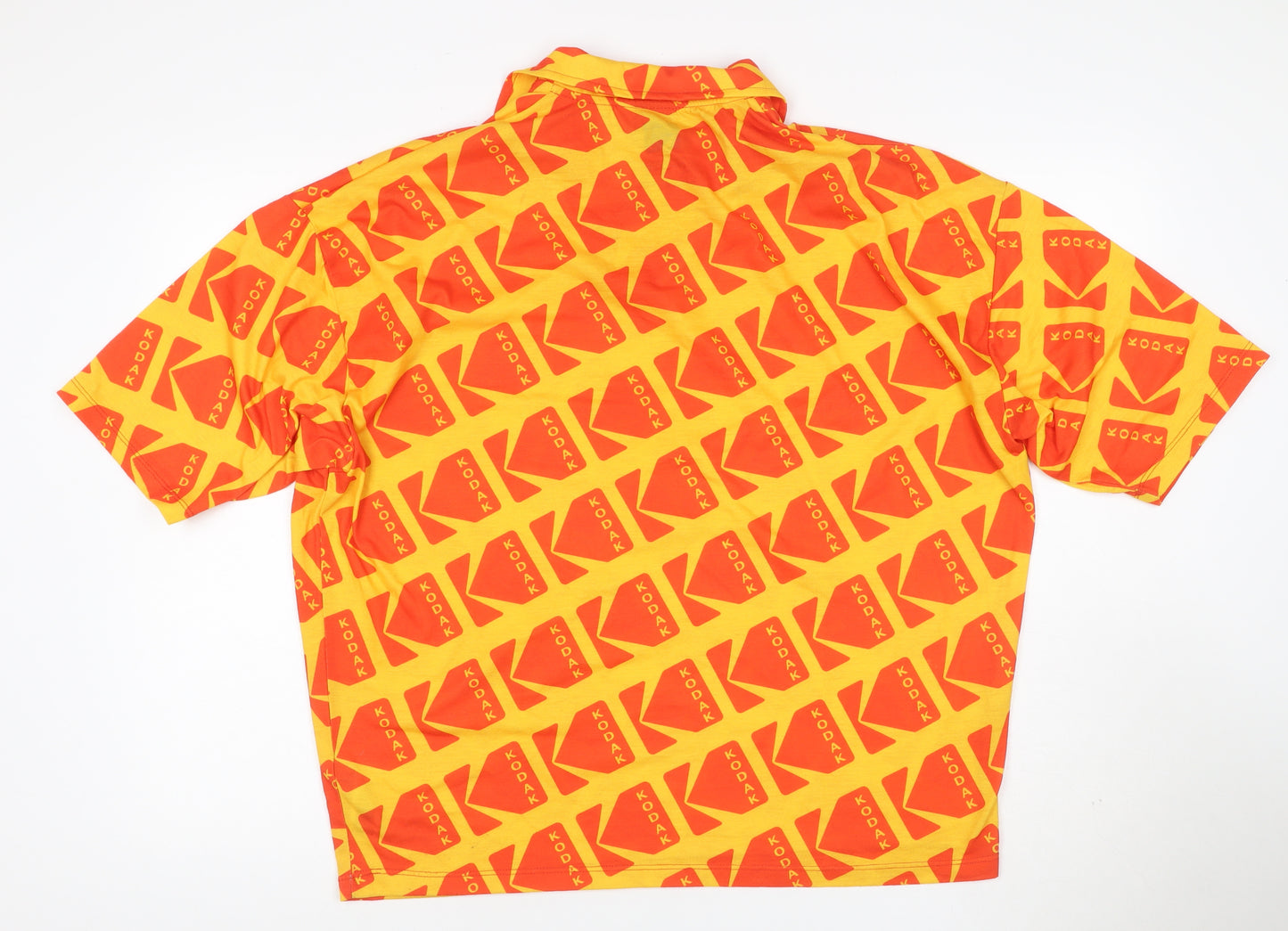 ASOS Men’s Yellow Kodak Logo Graphic 1/4 Zip Polo Shirt Size S