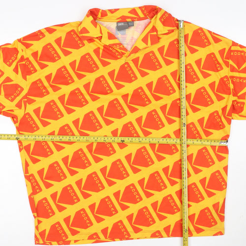 ASOS Men’s Yellow Kodak Logo Graphic 1/4 Zip Polo Shirt Size S