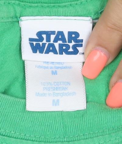Star Wars Teens Green M Boba Fett Graphic Print Crew Neck T-Shirt