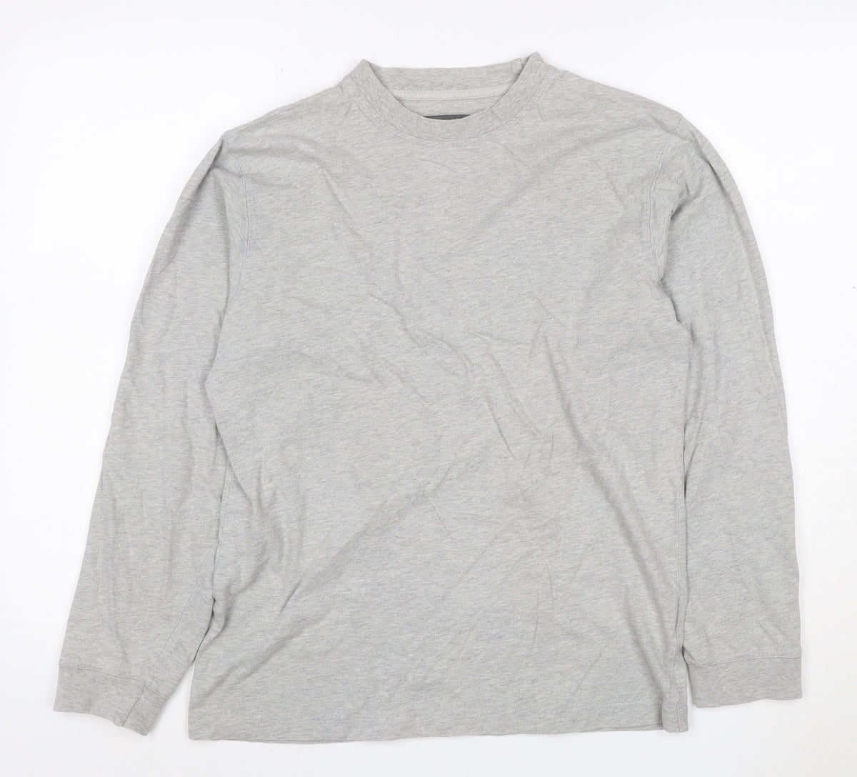 Back view of Hawkshead Women Grey, size 12, Basic Crew Neck Long Sleeve T-Shirt
