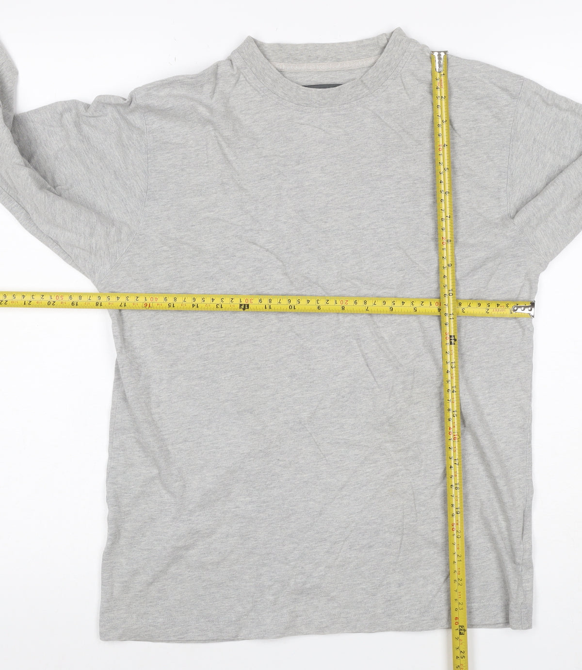Brand and care label for Hawkshead Women Grey, size 12, Basic Crew Neck Long Sleeve T-Shirt