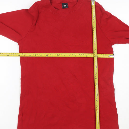 Cotton Traders Women Red M Crew Neck Long Sleeve Cotton Pullover Jumper