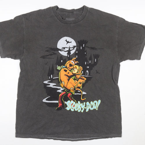 Scooby-Doo Men’s Grey L Halloween Castle Graphic Print T-Shirt