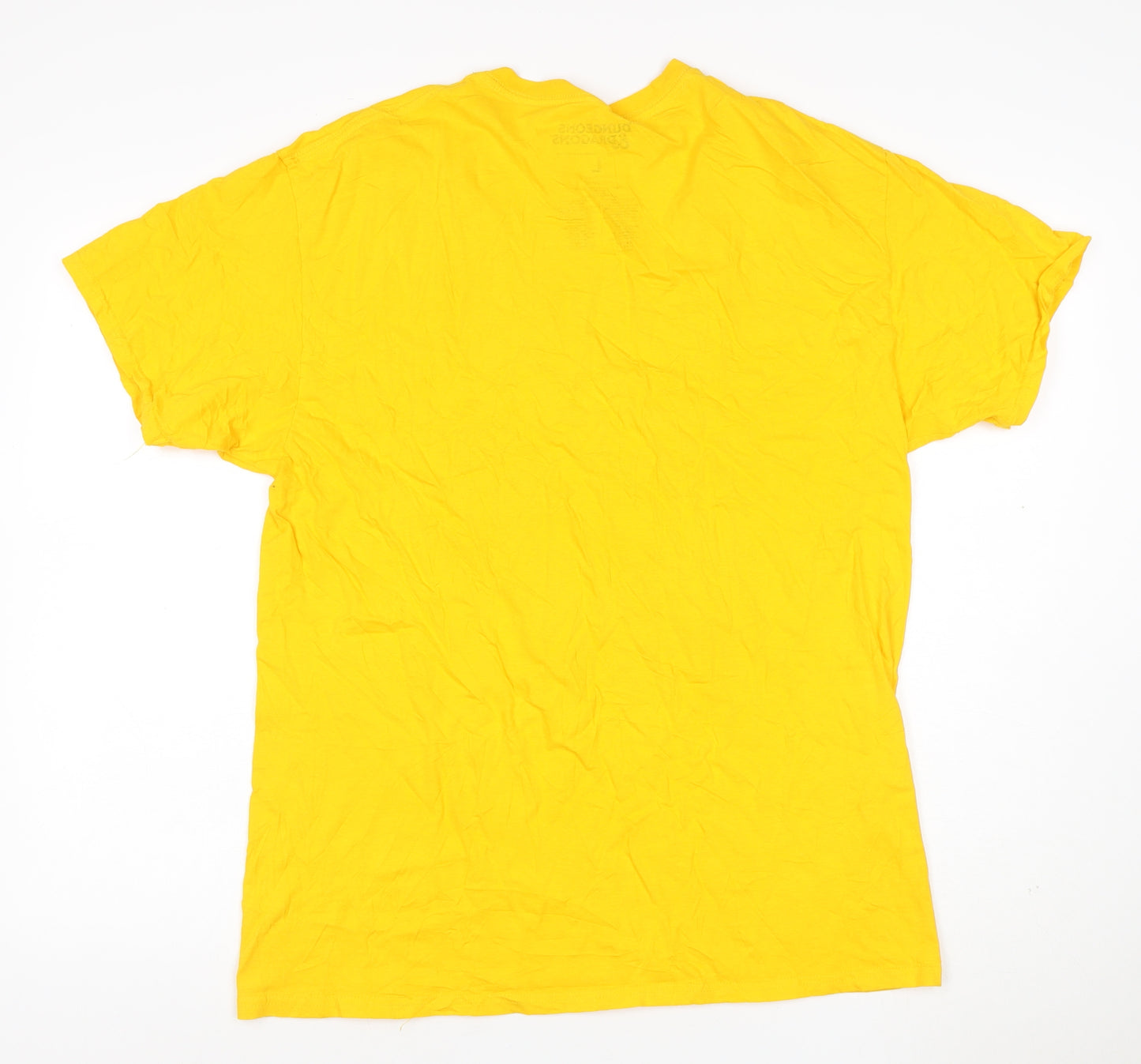 Dungeons & Dragons Men’s Yellow L Graphic Dragon Crew Neck T-Shirt