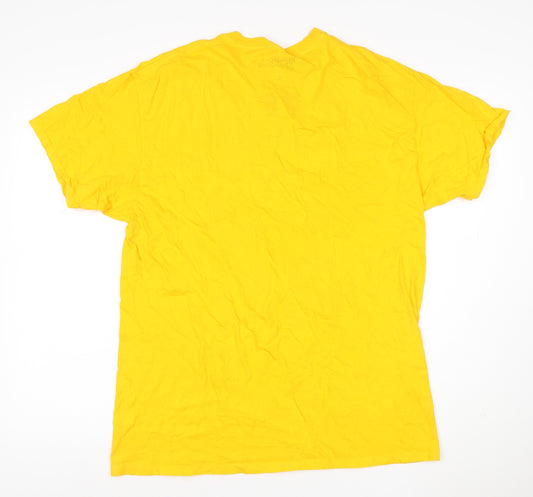 Dungeons & Dragons Men’s Yellow L Graphic Dragon Crew Neck T-Shirt