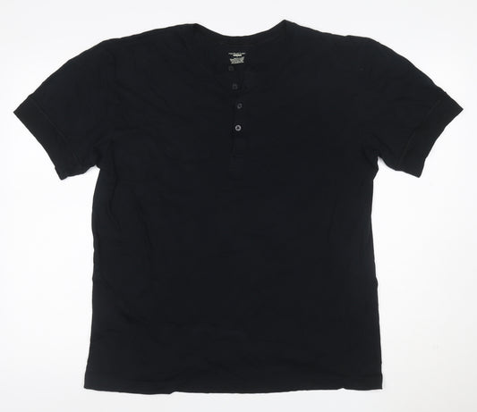 Polo Ralph Lauren Men Black L Cotton Henley Short Sleeve T-Shirt