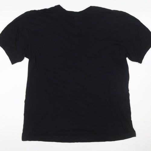 Polo Ralph Lauren Men Black L Cotton Henley Short Sleeve T-Shirt