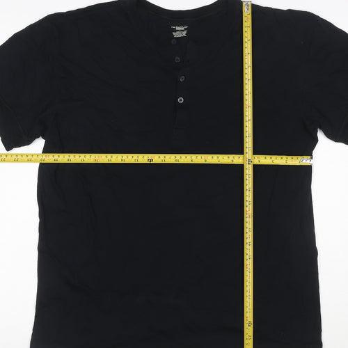 Polo Ralph Lauren Men Black L Cotton Henley Short Sleeve T-Shirt