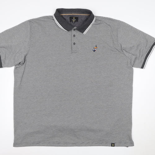 Guinness Men's Grey 3XL Geometric Logo Short Sleeve Polo Shirt