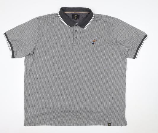 Guinness Men's Grey 3XL Geometric Logo Short Sleeve Polo Shirt