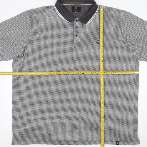 Guinness Men's Grey 3XL Geometric Logo Short Sleeve Polo Shirt