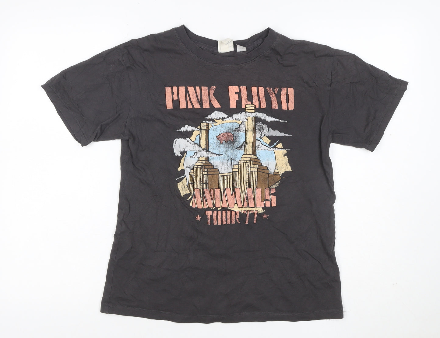 H&M Women Black XS Basic Pink Floyd Animals 77 Rock T-Shirt