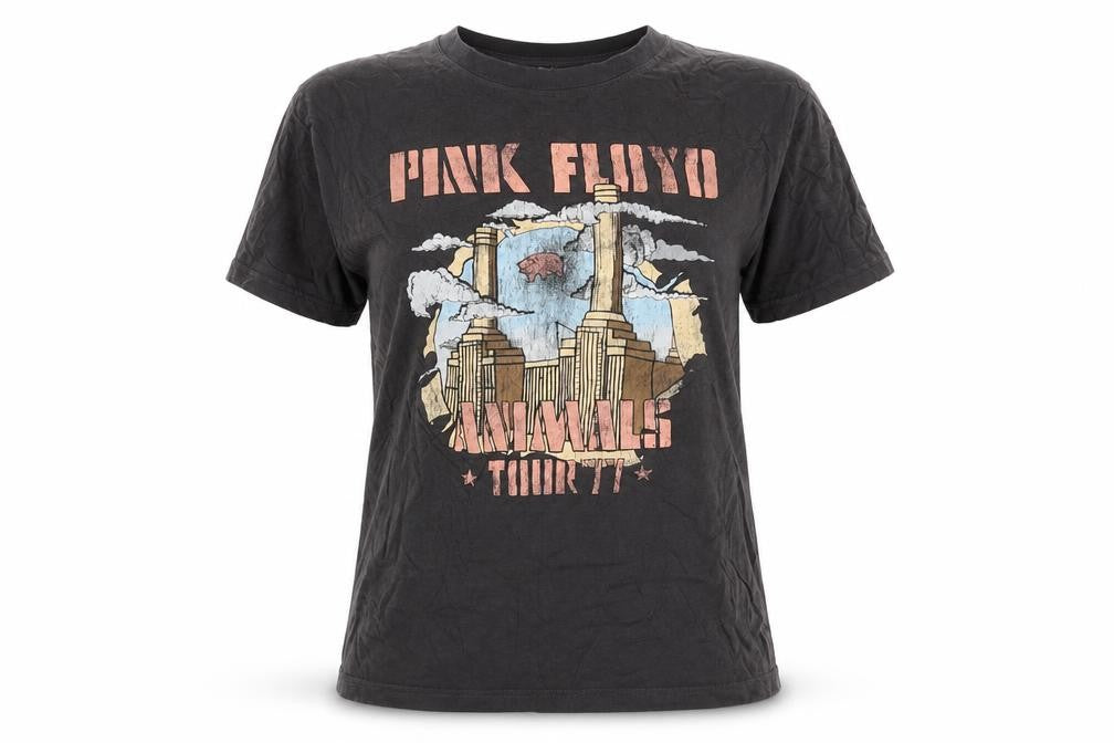 H&M Women Black XS Basic Pink Floyd Animals 77 Rock T-Shirt