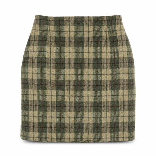 Marks & Spencer Women’s Green Plaid Pure Wool Skirt UK 14 Vintage