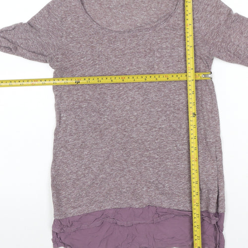 White Stuff Women Purple Size 8 Linen Blend Long Sleeve Tunic Blouse