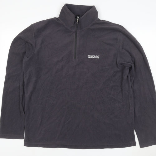 Regatta Men’s Black XL 1/4 Zip Fleece Sweatshirt Outdoor Pullover