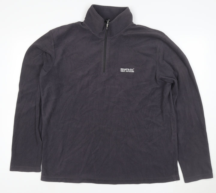 Regatta Men’s Black XL 1/4 Zip Fleece Sweatshirt Outdoor Pullover