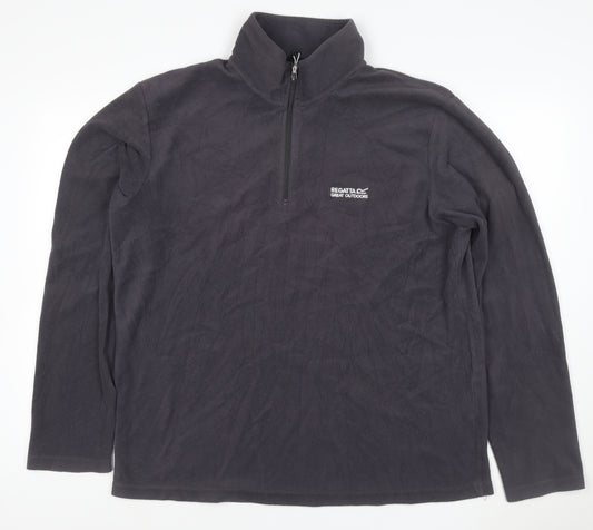 Regatta Men’s Black XL 1/4 Zip Fleece Sweatshirt Outdoor Pullover