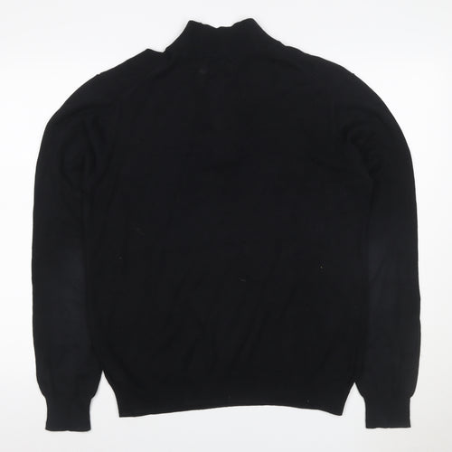American Dry Goods Company Men Black M 1/4 Zip Cotton Jumper