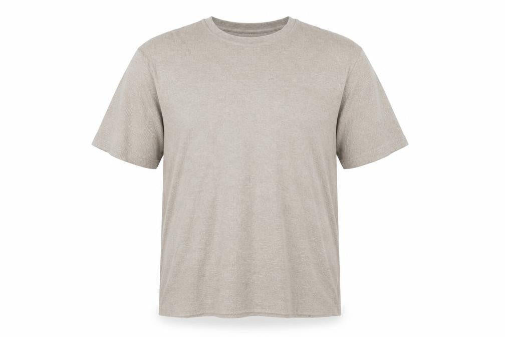 Marks and Spencer Men's Beige 3XL Regular Textured Crew Neck T-Shirt