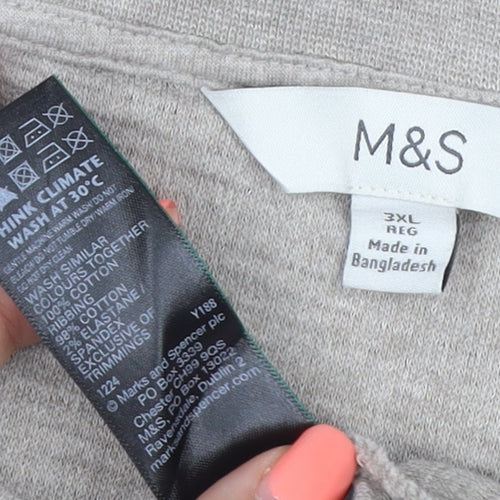 Marks and Spencer Men's Beige 3XL Regular Textured Crew Neck T-Shirt