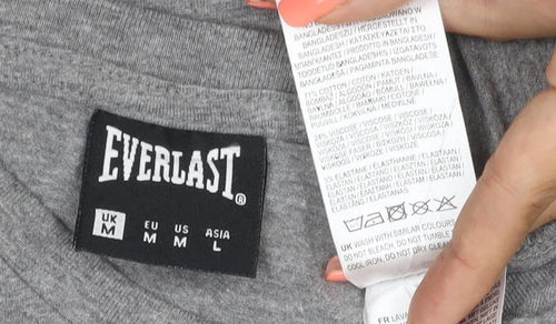 Everlast Men's Grey M Crew Neck Logo Short Sleeve T-Shirt
