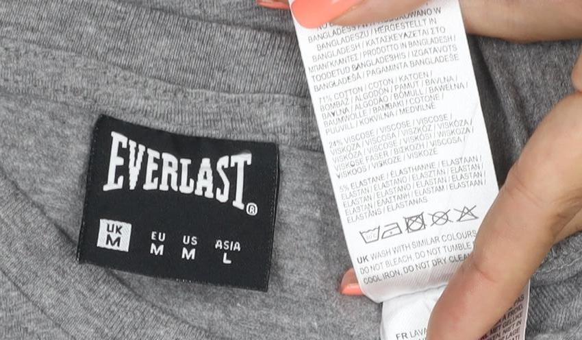 Everlast Men's Grey M Crew Neck Logo Short Sleeve T-Shirt