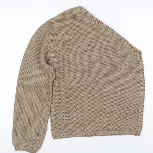 M&S Womens Beige Size S Chunky Knit Raglan Sleeve Jumper