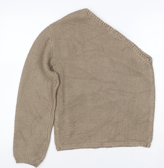 M&S Womens Beige Size S Chunky Knit Raglan Sleeve Jumper