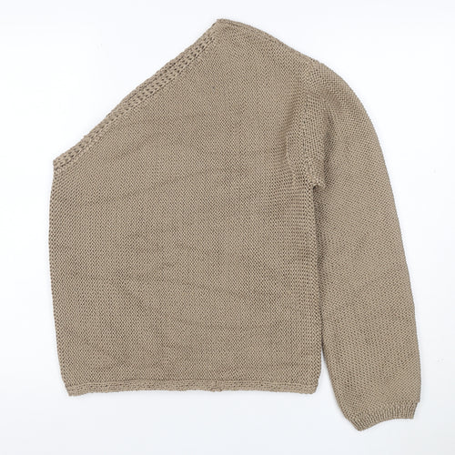 M&S Womens Beige Size S Chunky Knit Raglan Sleeve Jumper