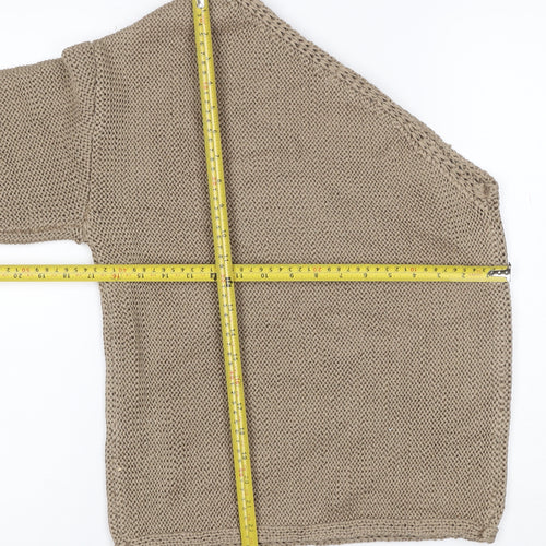 M&S Womens Beige Size S Chunky Knit Raglan Sleeve Jumper