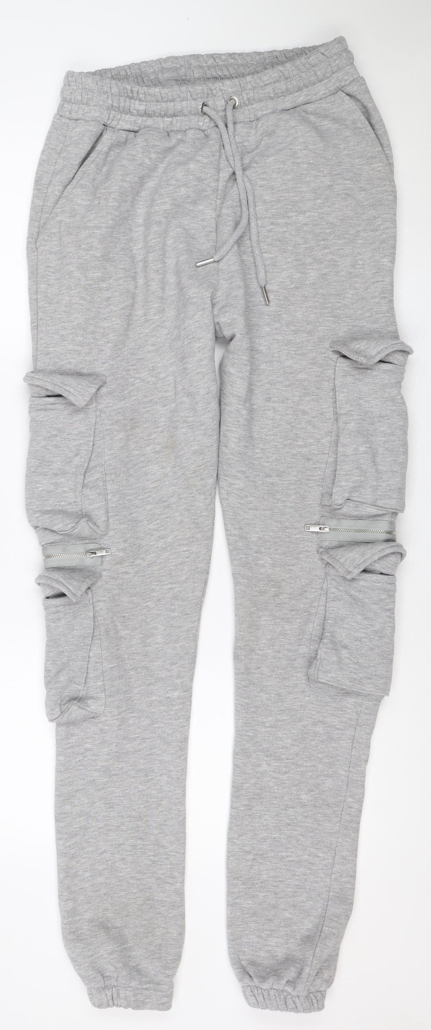 VANV Homme Men's Grey S Jogger Sweatpants Zip Pocket Drawstring