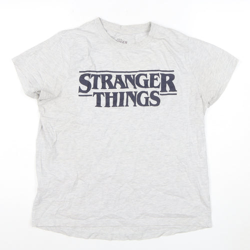 Netflix Stranger Things Women Grey M Graphic Short Sleeve T-Shirt